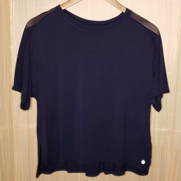 levelwear Womens New Navy Short Sleeve Activewear Top Small - Picture 2 of 7